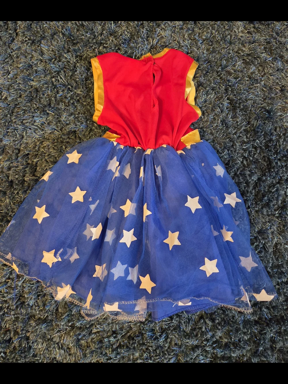Wonder Woman Girls' Red & Blue Superhero Dress Costume